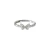 Anillo de mariposa para mujer, anillo de cola con sentido de diseño, anillo para dedo índice de lujo ligero, anillo abierto liso, joyería de alta gama con un lazo
