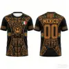 Patrón de Águila Emblema Nacional de México Impresión 3D Nuevo Transfronterizo Unisex Casual Cuello Redondo Sudadera Camiseta de Manga Corta