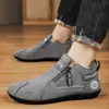 Zapatos para Hombre de Comercio Exterior Dropshipping, Zapatos Casuales Nuevos, Ligeros y Versátiles Slip-On de Suela Plana con Cremallera Lateral, Zapatos de Trabajo Deportivos para Hombre de Suela Plana
