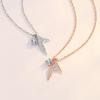 Collar de Pez Gurnardo de Plata S925 para Mujer Lujo Ligero Moda Nicho Sentido del Diseño Cadena de Cola de Pez Diamante Joyería al por Mayor