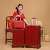 Caja de Dote Nupcial 24 pulgadas Maleta de Boda Marco de Aluminio Rojo Rueda Universal Maleta Trolley Nueva Maleta de Contraseña de Boda