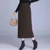 Saia Elegante para o Dia a Dia Feminina, Outono 2026 Nova Saia Bodycon de Caxemira de Cintura Alta Emagrecedora Redutora de Idade de Comprimento Médio