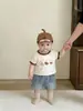 Roupas de Bebê 2026 Novo Verão Super Fofo Fina Manga Curta Camiseta para Meninos Casual Versátil Top