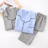 Pijama de Hombres Japonés para Primavera, Otoño y Verano, Delgado, Algodón Puro, Doble Gasa, Conjunto de Pijama, Todo Algodón, Ropa de Casa para Hombres, Aire Acondicionado