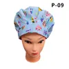 Gorro Hinchado Estampado Algodón Puro Gorro Quirúrgico Europeo y Americano Ajustable Gorro de Enfermera Gorro Sanitario Para Hombres y Mujeres Lindo Gorro Antipolvo de Doctor