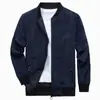 Chaqueta de Moda para Hombre Primavera y Otoño Casual Cardigan Delgado Personas de Mediana Edad y Jóvenes Cremallera Cuello Vertical Bordada Talla Grande Chaqueta