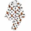 Europa Transfronteriza Comercio Exterior Temporada Primavera y Otoño 2026 Pijamas Mujer Temporada Primavera y Otoño Manga Larga Estampado de Abejas Ropa de Casa Venta Directa de Fábrica