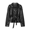 Venta Caliente Transfronteriza AliExpress ZR Ropa de Mujer Comercio Exterior Ropa de Mujer al por Mayor Otoño Chaqueta Corta Cortavientos Solapa Corta Piel Sintética