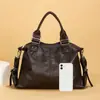 Bolsos Retro Europeos y Americanos para Mujer, Bolso Cruzado de Hombro de Cuero Suave a la Moda, Bolso de Mano de Cuero Lavado de Gran Capacidad para Ropa de Trabajo Casual
