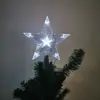 Estrela de Topo para Árvore de Natal Luz LED Estrela Brilhante Estrela de Cinco Pontas Caixa de Luz Decoração de Quarto Enfeite de Árvore de Natal Luz
