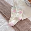 Calcetines de terciopelo australiano rosa para niños, calcetines de cachorro lindos de dibujos animados, calcetines gruesos y cálidos para dormir de invierno, calcetines dulces para niñas