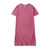 2026Treze CoresAlgodão Puro Cor Sólida Vestido de Verão com Fenda, Moda Solta Vestido Longo, Vestido Camiseta de Manga Curta