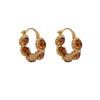 Brincos de Argola Círculo Zircônia Estilo Retrô Elegante Francês Design Nicho Requintado Casual Moda Sofisticada para Mulheres