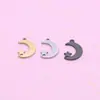 Nuevos Lanzamientos: Abalorios para Teléfono Móvil DIY, Accesorios de Joyería de Acero Inoxidable, Colgantes de Abalorio de Luna y Estrella de 3 Colores 11X16Mm