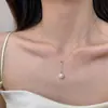 Colar de Prata de Lei S925 Pérola Borboleta Feminino Não Desbota Nicho Simples Elegante High-End Versátil Acessórios Corrente Clavicular