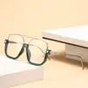 Estilo Nuevo Lisos Doble Puente Marco Grande Anti Luz Azul Gafas Retro Gafas de Sol Marco Grande Celebridad de Internet Gafas de Sol para Fotografía Callejera Venta al por Mayor