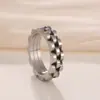 Anillo de Acero Titanio para Hombre de Engranaje de Nicho Europeo y Americano Anillo de Acero Inoxidable de Moda Estilo Simple Hip-Hop para Hombre