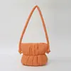 Bolso de Plumas de Moda Transfronterizo Bolso Cubo Hinchado de Nicho Bolso Casual de Algodón de Nylon para Mujer Bolso de Hombro a la Moda