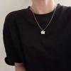 Collar de suéter pequeño de acero y titanio plateado para mujer, estilo hip hop, estilo 2022, con diseño de monstruo, cadena de clavícula dulce y moderna.