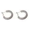 Moda Retro Europea y Americana Geométrico de Circonita Completa Ear Cuff para Mujer Exquisito Lujo Ligero Simple Versátil Sensación de Alta Gama Pendiente Súper Brillante Trasero Venta al por Mayor