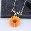 Joyería transfronteriza Weizhuang nueva venta caliente colgante de girasol flor de hoja collar de girasol cadena de clavícula K1089