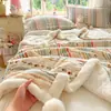 Manta de Vellón de Leche Manta para Siesta en la Oficina Cubierta Gruesa Flocada Cubierta de Sofá para Cama Lavable a Máquina Lavable al Agua