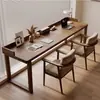 Escritorio doble de madera maciza con cajones, sofá, mesa larga para balcón para escribir, estudio de estudiante, uso doméstico, escritorio de oficina en dormitorio