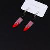 Explotaciones transfronterizas aretes cuadrados en blanco y negro aretes cuchillo de cocina cuchillo aretes acrílicos sangrientos aretes joyería para orejas