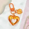 Hebilla de Puerta Transparente con Forma de Corazón Hueco Anillo para Tarjeta Hebilla Colgante Colgante para Bolsa Muñeca Accesorios para Joyería DIY Material para Llavero