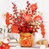Balde de flores de véspera de ano novo enfeites acabados faça você mesmo pacote de material simulação flor fortuna fruta casa mudança decoração de ano novo arranjo