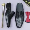 [Preventa No en Stock] Zapatos de Verano Cerrados para Hombre de Cuero Genuino, Sandalias Holgazanas Tejidas Transpirables de Piel de Vaca para Hombre