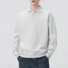 Sudadera Pesada con Cuello para Hombre de 380G, Estilo Americano para Primavera y Otoño, Camisa Polo Holgada Engrosada, Chaqueta Pulóver Casual al por Mayor