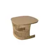 Silla de Ratán Nórdica para Exteriores Juego de Tres Piezas Silla de Cuerda para Invernadero Sofá Combinación de Muebles Casual para Patio Sala de Estar