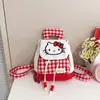 Nova Mochila de Viagem Estilo Rua Xadrez com Estampa de Gato para Menina Bolsa de Armazenamento Mochila Feminina Grande Capacidade com Cordão 2026