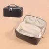 Bolsa de Tocador Portátil de Gran Capacidad Tejida de Gama Alta para Viajes, Exteriores, Resistente al Agua, Bolso Cosmético de PU de Mano para Uso Transfronterizo