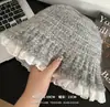 Sombrero de pescador de lana tejido estilo perezoso ins para mujer otoño invierno dulce ribete de encaje hace que la cara se vea más pequeña cálido versátil sombrero tipo cubo