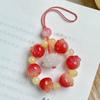 Pulsera de flor de bodhi Myrica rubra flotante para mujer, cordón para teléfono móvil de garra de gato, cadena para teléfono móvil de pareja, colgante de coche exquisito, cuentas de Buda, texto, juego