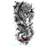 Suministro Exclusivo Transfronterizo de Tatuajes de Cofre de Dragón y Hombro, Tatuajes de Flor de Dragón en el Brazo, Tatuajes Realistas de Línea, Impermeables, de Larga Duración, Audaces Pegatinas de Tatuaje Estilo Celebridad de Internet
