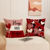 Fronha Popular Transfronteiriça em Formato de Coração Vermelho com Estampa de Letras em Poliéster, Decoração com Atmosfera de Dia dos Namorados Almofada de Sofá