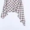 Para Comércio Exterior Transfronteiriço Europeu e Americano Roupas Femininas Aliexpress Mais Vendidas Verão Simples Versátil Xadrez Saia Assimétrica