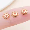 6/8mm Cinco Cores Ferro Liso Flor Oca Tampas Espaçadores de Contas Pulseira DIY Feita à Mão Acessórios de Joias