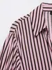 Al por mayor Verano 2026 Nuevo Estilo Europeo y Americano Camisa de Mujer a Rayas con Mangas Abullonadas 26421