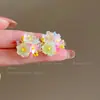 Escapa de Vacaciones ~ Pendientes Retorcidos de Color Contrastante Rojo y Azul para Mujer, Pendientes Sencillos y de Moda Estilo Coreano, Pendientes de Vacaciones en la Costa