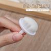 Cepillo para polvo de borde posterior con pretratamiento para uñas con forma de anillo, botón de dedo, cepillo fino y suave, herramienta para barrer uñas en gris