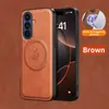 Adequado para Samsung Z Fold7 Capa de Celular Magnética de Couro Flip7 Textura de Couro Suporte Invisível Capa Protetora Anti-Queda Transfronteiriça