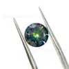 Pedras soltas de moissanita redondas com revestimento colorido, gemas de moissanita de sete cores para cravação e acessórios, atacado transfronteiriço de fábrica