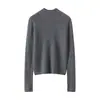 Novo Estilo Outono/Inverno 2025 Suéter de Malha 100% Caxemira Gola Alta Meia Manga Feminino Slim-Fit Suéter Macio de Caxemira