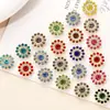 En Stock 8/10/12mm Doble Capa Girasol Pedrería Flor Redonda Placa Flor de Pedrería Hebilla de Pedrería Lazo Hecho a Mano Materiales para Accesorios de Cabello DIY