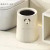 Lixeira com laço simples para casa fofa de cachorrinho sala de estar cozinha quarto de dormir de aparência bonita balde de armazenamento grande capacidade