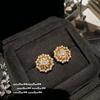 Collar vintage italiano con gemas de copo de nieve y estrella, pendientes vintage de circonita y girasol chapados en oro de 18 quilates.